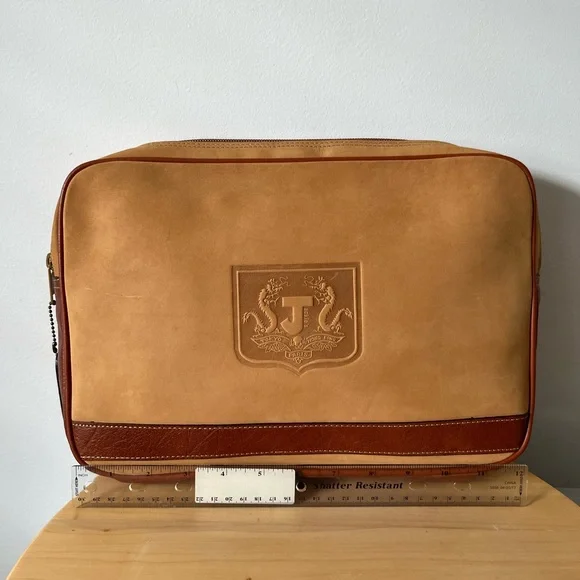 Made by France Jackiz Chestnut Leather Bag with Zipper - Picture 1 of 7